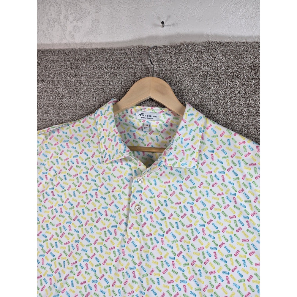 Peter Millar Mens XL Summer Comfort Polo Shirt "Truly" Print‎ Short Sleeve Golf